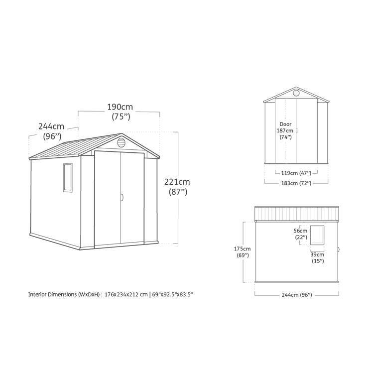 Keter 6’x8′ Darwin Heavy Duty Plastic Garden Shed – Green-oakleysgardenmachine- Free shipping